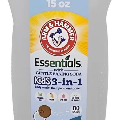 2 PACK - Jab&oacute;n 3 en 1 Arm & Hammer Essentials Kids Coco 665ml &ndash; Shampoo, Acondicionador y Body Wash Infantil