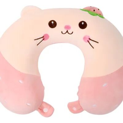 Almohada De Viaje Cuello Gato Rosa