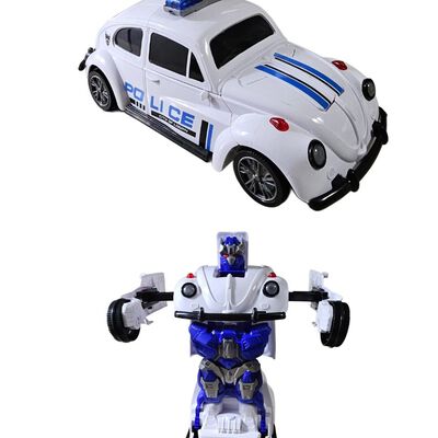 Carro De Pilas Transformable Con Vapor, Luz Y Sonido, Police Vocho