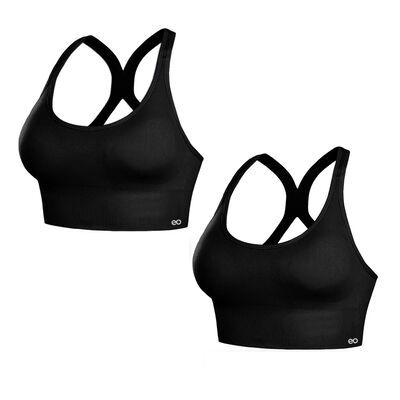 2pzs Top Deportivo Correr Ajustable Secado R&aacute;pido Brasier Negro Talla: 2XL