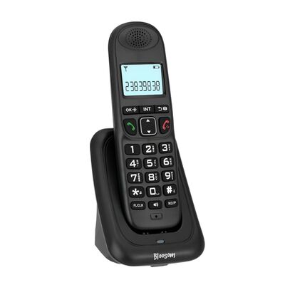 Tel&eacute;fono Inal&aacute;mbrico De Mano Con Lcd Pantalla Digital, Negro