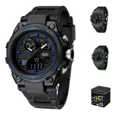 Reloj De Hombre Digital Analogo Deportivo Impermeable negro