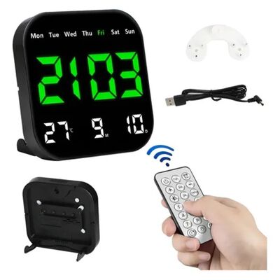 Reloj De Pared Digital Con Fecha Temperatura Semana Alarmas
