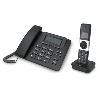 Tel&eacute;fono Fijo + Inal&aacute;mbrico Negro | Identificaci&oacute;n de Llamadas y Alta Durabilidad