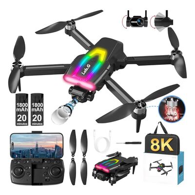 Mini Drone Sin Escobillas Lab.G Con 8k Hd C&aacute;mara Dual 2 Bater&iacute;as Negro