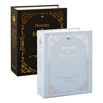 &Aacute;lbum De Fotograf&iacute;as Para 100 Fotos, 2 Piezas Azul/Negro