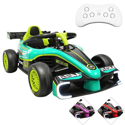 Montable Electrico para Ni&ntilde;os Carro de Carreras Bluetooth Control Remoto Bater&iacute;a 12v Apto a Partir de 3 A&ntilde;os - Verde