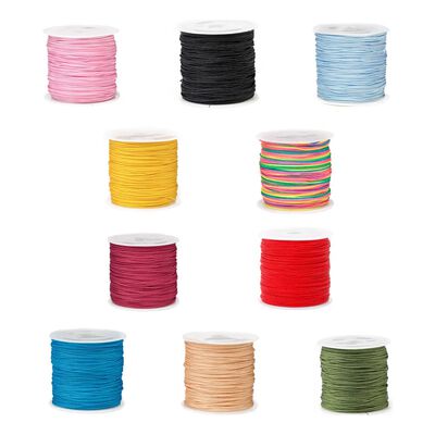 10 Rollos-hilo Chino 0.8mm,hilo Para Pulseras,macrame 450m Color 1