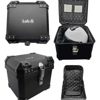 Baul Moto Caja Acabado Aluminio Funda Interior negro