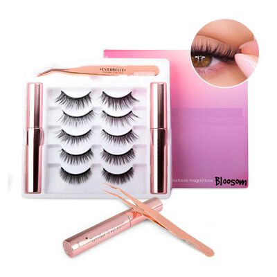 Kit De Pesta&ntilde;as Postizas 3d Magn&eacute;ticas & Delineador De Ojos, Negro
