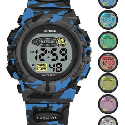 "Reloj Para Ni&ntilde;os Multifunci&oacute;n Digital Impermeable Deportivo Verde Camuflaje "
