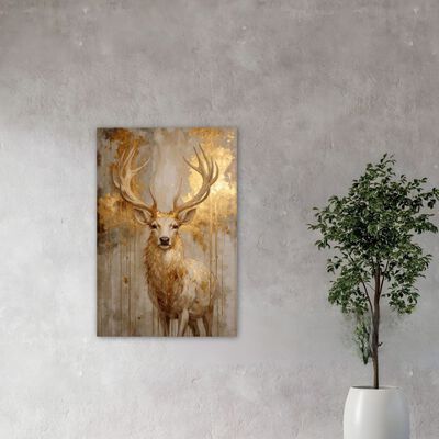 Cuadro Decorativo Animal 40x60cm Venado Ocre Impreso