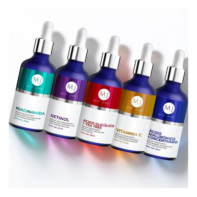 Kit Facial Advance Con 5 Sueros A. hialur&oacute;nico, Retinol, Vitamina C, Niacinamida, &Aacute;cido glic&oacute;lico