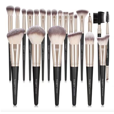 Brochas De Maquillaje Profesional 22 Piezas Modelo Negro Caf&eacute;