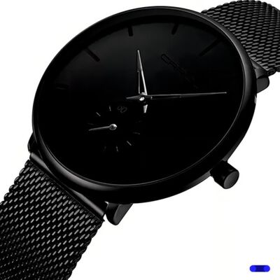 Reloj Crrju Hombre Dise&ntilde;o Ejecutivo Premium Color De La Correa Negra Con Azul