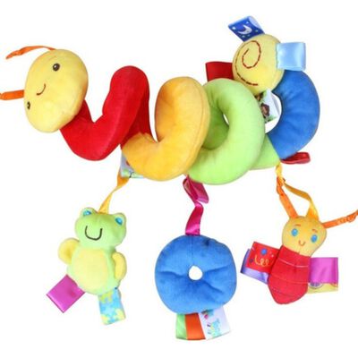 Peluche Sonaja Juguete Espiral Para Bebe Carriola, Cuna multicolor