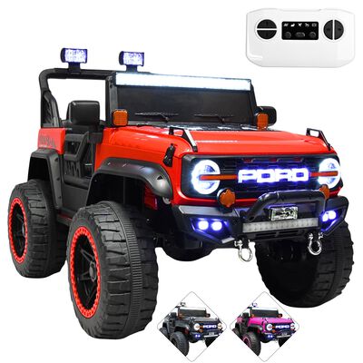 Montable Electrico Camioneta 4x4 para Ni&ntilde;os Bluetooth Luces Led Control Remoto Bater&iacute;a 12v - Rojo