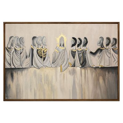 Hermoso cuadro decorativo &uacute;ltima cena pintado totalmente a mano