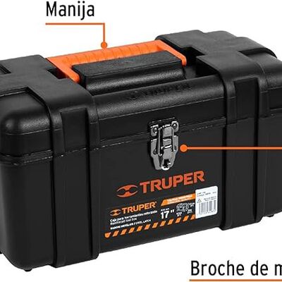 Truper CHP-17X, Caja pl&aacute;stica para herramientas, industrial, 17".