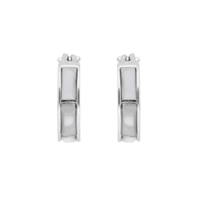 Aretes Plateados Círculo Huggies DKNY