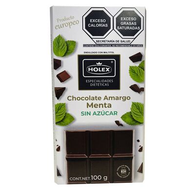 Chocolate Holex Amargo/Menta Sin Azúcar 100 grs