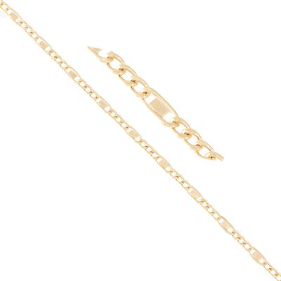 Cadena F&iacute;garo 3x1 50cm Oro 14K Sini