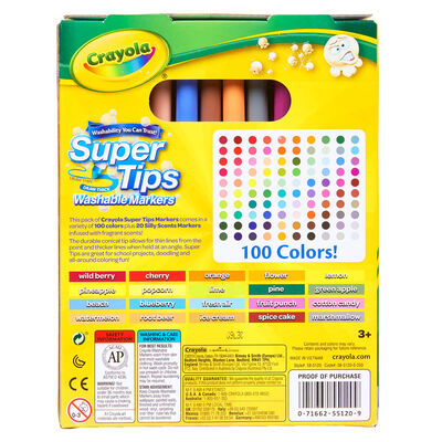 Marcadores lavables Crayola Super tips de 100 unidades + 20 silly scents