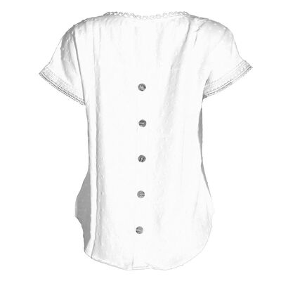 Blusa lisa con detalle tipo encaje en cuello para mujer Philosophy (Talla Grande)