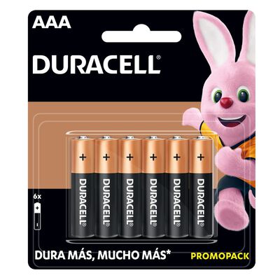 Pila Duracell AAA con 6 piezas