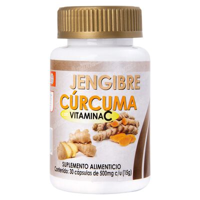 Jengibre, C&uacute;rcuma y Vitamina C" 30 c&aacute;psulas"