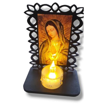 Retablo con vela Virgen