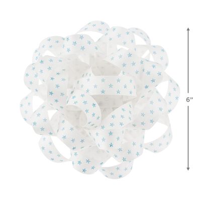 Mo&ntilde;o de regalo, talla  grande, color blanco con estampado de estrellitas azules