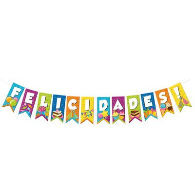 Letrero bander&iacute;n felicidades