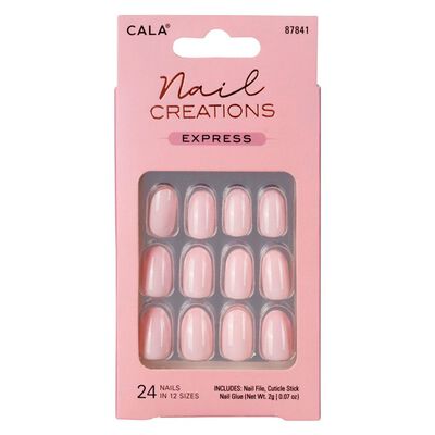 Kit U&ntilde;as Postizas Nail Creations Express Oval Rosa Beb&eacute; 24 piezas