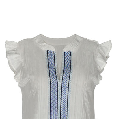 Blusa con detalle bordado Philosophy color blanco talla chica para Mujer