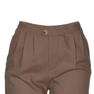 Pantalón Amplio con Bolsillos Philosophy Color Café Talla Chica para Mujer