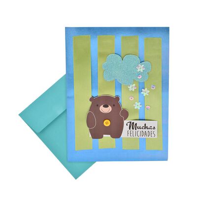 Tarjeta de felicitación NICO con oso café