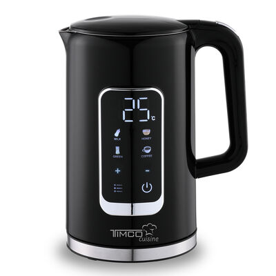 TIMCO Tetera Eléctrica con Pantalla Digital en Color Negro y Capacidad de 1700 ml