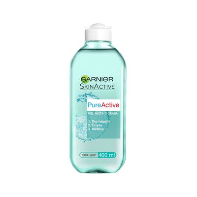 Agua Micelar Desmaquillante Piel Mixta a Grasa Pureactive Garnier 400 ml
