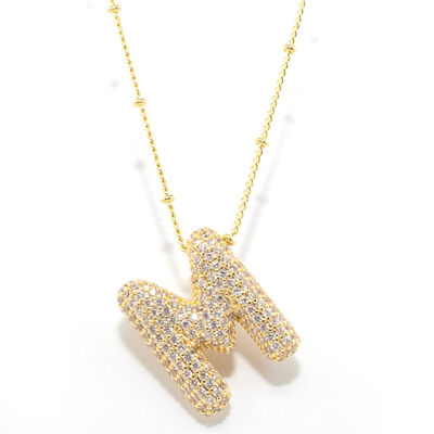 Collar Dorado de Cobre y Zirconia M Vstone