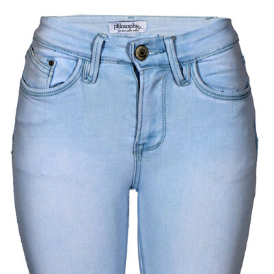 Jeans Skinny con Bolsillos Philosophy Color Azul Claro Talla 5 para Mujer