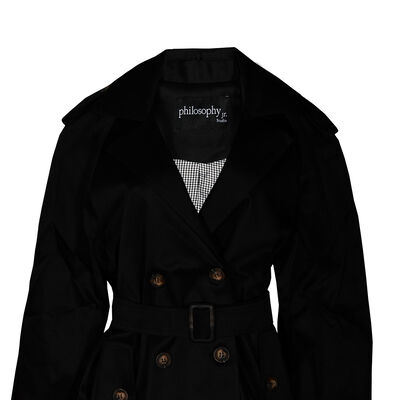 Gabardina con Solapa y Cintur&oacute;n Philosophy Talla Chica para Mujer
