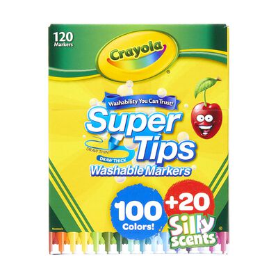 Marcadores lavables Crayola Super tips de 100 unidades + 20 silly scents