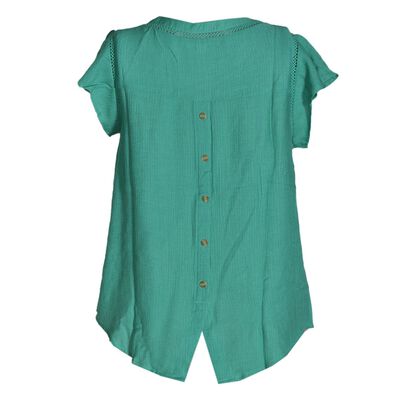 Blusa lisa con detalle pequeño de encaje en cuello para mujer Philosophy Talla Chica