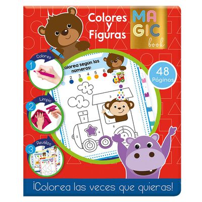 L&aacute;mina m&aacute;gico colores y figuras 48 p&aacute;ginas