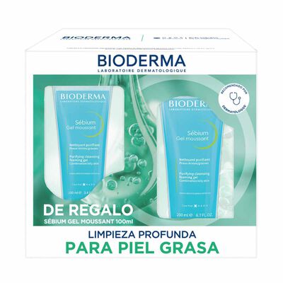 Bioderma Kit-Sebium Gel Moussant 100Ml+Sebium Gel Moussant 200Ml