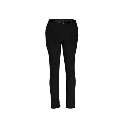 Pantalón liso, recto con cinturón a tono Philosophy talla chica color negro modelo P2287N..