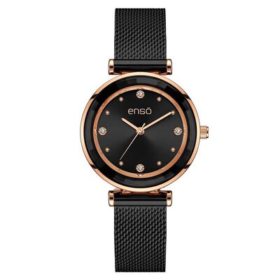 Reloj De Pulso Enso Negro Para Dama