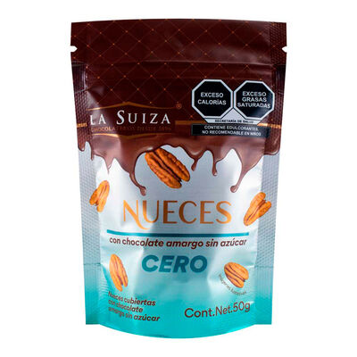 Bolsa De Nueces c/Chocolate Amargo Sin Azúcar La Suiza 50Gr