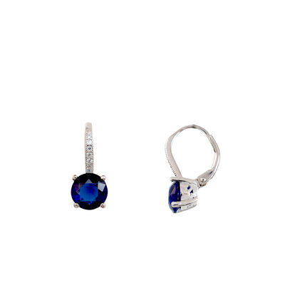 Aretes Plata .925 Cristal Azul Acabado Rodio Artré .925